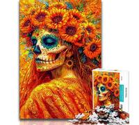 Mexican Style Skull Jigsaw Puzzles for Adults 1000 Jigsaws,Toys Educational Games Stress Relieving Suitable for Desktop Decoration 50x75cm