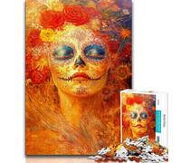 Mexican Style Skull Jigsaw Puzzles for Adults 1000 Piece,Challenging Game Gifts for Is Ideal As A Gift for The Whole Family (50x75cm)