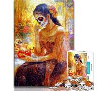 Mexican Style Skull Jigsaw Puzzles for Teenagers 1000 Piece Puzzle,Challenging To Complete But Fun And Humorous Educational Game for Birthday (38x26cm)