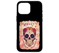 Mexican Sugar Skull Day Of The Dead Roses Case for iPhone 16 Pro Max