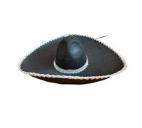 Mexican Sun Hat Wide Brim Straw Sombrero Traditional Embroidered Decorative Hat for Festivals and Parties Authentic Cultural Accessory Stylish and Durable Design Perfect for Celebrations Silver