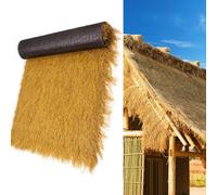 Mexican Synthetic Thatch Roll - Fireproof Artificial Palm Thatch Roof for Beach Pool and Hawaiian Parties -1x10m (39.4x393.7in) Thatching Decoration