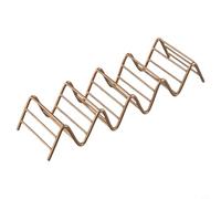 Mexican taco and pancake rack made from stainless steel featuring a wave pattern to keep food items separated and easy to handle (rose gold)