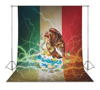 Mexican Thunderbolt Flag Funny Photography Backdrop Background Washable Photo Studio Backdrops for Party Video Shooting