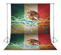 Mexican Thunderbolt Flag Funny Photography Backdrop Background Washable Photo Studio Backdrops for Party Video Shooting
