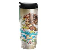 Mexican Thunderbolt Flag Portable Coffee Cups Insulated Mug Water Tumbler with Lid Sealed for Hot Cold Drinks 350ml