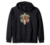 Mexican Tiger Poncho Cinco De Mayo Fiesta Sombrero Meme Zip Hoodie