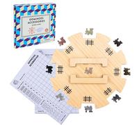 Mexican Train Dominoes Accessories Set - Includes Wooden Hub, 9 Metal Train Markers & 100-Sheet Score Pads, Compatible with Mexican Domino Train Game for 2-8 Players, Great for for Family Game Nights