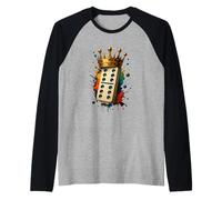 Mexican Train Master Domino Player Dominoes Lover Tile Game Raglan Baseball Tee