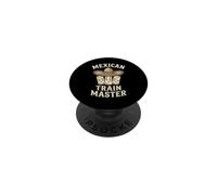 Mexican Train Master Domino Player Sombrero PopSockets Adhesive PopGrip