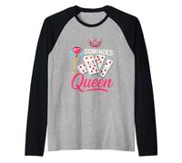 Mexican Train Queen Domino Player Dominoes Lover Tile Game Raglan Baseball Tee