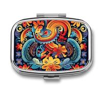 Mexican Travel Pill Organizer A Daily Pill Box for Supplements 2 Compartment Pill Case Convenient for Carrying and Storing Medicines Box