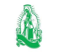 Mexican Virgin of Guadalupe Vintage Style Wall Decals 30x50cm Self Adhesive Green