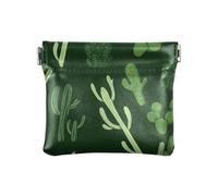 Mexican Western Cactus Desert Women's PU Leather Coin Purse Unique Mini Purse Wallet for Women Girls, Cactus Desert, 4.33"(L) x 3.74"(W) x 0.39"(H), Classic