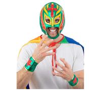 Mexican Wrestling Kit Adults Wrestler 90s Fancy Dress Wig Kit