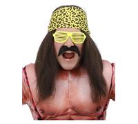 Mexican Wrestling Kit Adults Wrestler 90s Fancy Dress Wig Kit