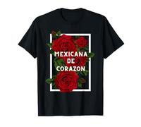 Mexicana De Corazon Floral Rose Mexicans Girl T-Shirt