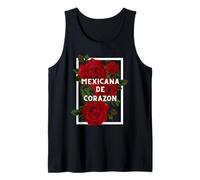 Mexicana De Corazon Floral Rose Mexicans Girl Tank Top