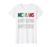 Mexicans AIN’T Going Anywhere - Mexican Flag Design Value Graphic T-Shirt, Women, White, XL