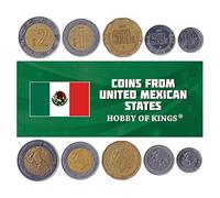 Mexico 5 Mixed Coins | 2 Centavos to 2 Pesos | Mexican Currency Since 1970