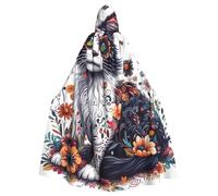 Mexico-Buttefly-Cat-Floral Adult Witch Hooded Cape, Halloween Costume Hooded Cloak