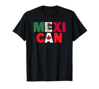 Mexico Canada Flag Themed for Half Canadian Mexican Roots Value Graphic T-Shirt, Men, Black, L