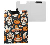 Mexico Cartoon Death Clipboard Folder, A4 Size Folder Clipboard with Pen Slot for Office School