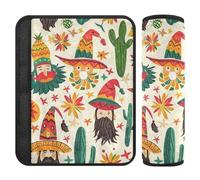 Mexico Cinco De Mayo Gnomes Vivid Color Shoulder Strap Padding,Protects Your Neck and Shoulders,Seatbelt Covers Cute for Sedan Airplane Van forro para cinturon de seguridad 2 pcs