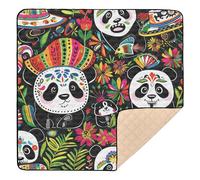 Mexico Cinco De Mayo Pandas Floral Soft Thick Baby Play Mat for Indoor Outdoor Non-Toxic Padded Play Mat for Baby Kids Toddlers Infants, 50'' x 50''