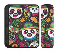 Mexico Cinco De Mayo Pandas Vivid Color car seat Pads for Straps,Release Stress to Your Neck and Shoulders,seat Belt Cover for Adults for Truck Auto Most Cars funda para cinturón de