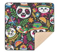 Mexico Cinco De Mayo Pandas Vivid Color Large Stylish Baby Activity Play Mat for Floor Comfortable Tummy Time Activity Mat for Babies Infants Toddlers, 50'' x 50''
