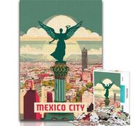 Mexico City Jigsaw Puzzles 1000 Pieces for Adults Teens,Help The Brain Exercise Addictive Toys to Cultivate Patience Parent-child Interaction 50x75cm