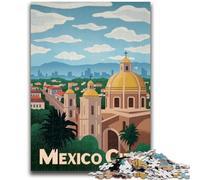 Mexico City Jigsaw Puzzles for Adults Teenagers Jigsaws Puzzle, Stress Reliever Staycation Kill Time Enhance Love between Couples 1000pcs(50x75cm)