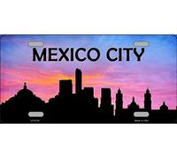 Mexico City Silhouette Novelty License Plate Sign License Plate 6x12 inches
