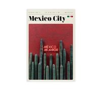 Mexico City Tourism Poster Canvas Poster Wall Art Decor Print Picture Paintings for Living Room Bedroom Decoration 20x30inch(50x75cm)