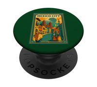 Mexico City Vintage Retro Travel Poster Design PopSockets Adhesive PopGrip
