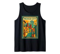 Mexico City Vintage Retro Travel Poster Design Tank Top
