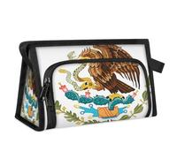 Mexico Coat of Arm Eagle Travel Toiletry Bag for Women Men Girls Boys Multifunctional Makeup Pouch Bag Wash Toiletries Cosmetic Organizer Shower Bag