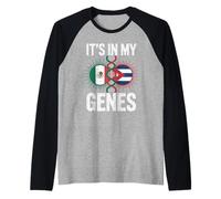 Mexico Cuba It's in My Genes Mexican Cuban Roots Raglan Baseball Tee