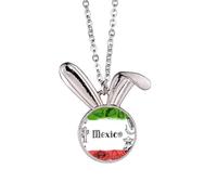 Mexico Cuisine Cactus Sketch Rabbit Necklace Pendant Bunny Animal Jewelry Gift