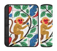 Mexico Cute Monkey 2 Pack Seatbelt Strap Cover, Protects Your Neck and Shoulders, car Seatbelt Cushion for Van