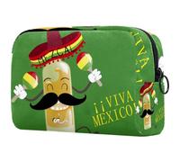 Mexico Day of The Dead Cosmetic Bag for Women, Travel Toiletries Bags Large Makeup Handy Pouch Organiser Bag with Zipper