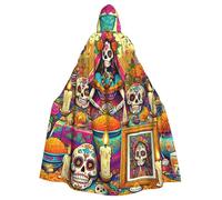 Mexico-Dead-Day Adult Witch Hooded Cape, Halloween Costume Hooded Cloak