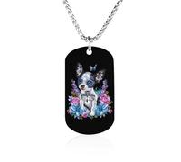 Mexico Dia De Los Chihuahua Puppy Custom Memorial Necklace Personalized Rectangle Necklaces Pendant Jewelry Gifts for Men Women