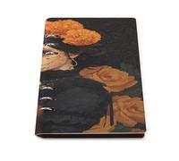 Mexico Dia De Los Muertos Leather A5 Binder Notebook Refillable Travel Journal with 90 Sheets Personal Planner for Women Men