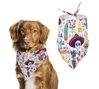 Mexico Dia De Los Muertos Printed Dog Bandanas Pet Scarf Triangle Adjustable Kerchief Accessories for Cat Dog