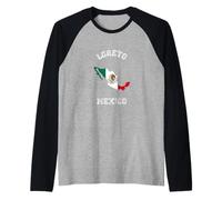 Mexico Distressed Flag Loreto Pride Raglan Baseball Tee