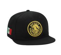 Mexico Eagle Embroidery Snapback Hat Adjustable Mexico Flag Baseball Cap Black, Black