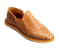 Mexico en la Piel Handmade Leather Huarache Sandals for Men - Genuine Tan Leather, Slip-On, Breathable Design, Ultra Comfortable Insole, Casual and Beach-Ready Shoes, Sizes 7-13 US, Tan, 5 UK