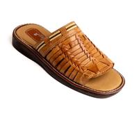 Mexico en la Piel Handmade Leather Huaraches for Men - Slip-On Open Toe Sandals - Comfortable, Breathable, Lightweight, Water Resistant, Tan Color - Sizes 7US -12US, Tan, 7 UK